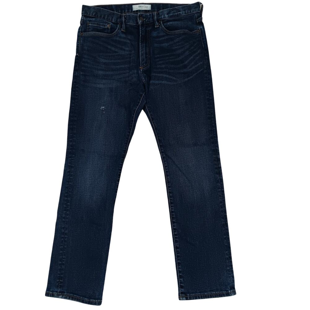 Gap 1969 Slim Jeans Mens 33X30‎ Blue Straight Whiskered Cowboy Western